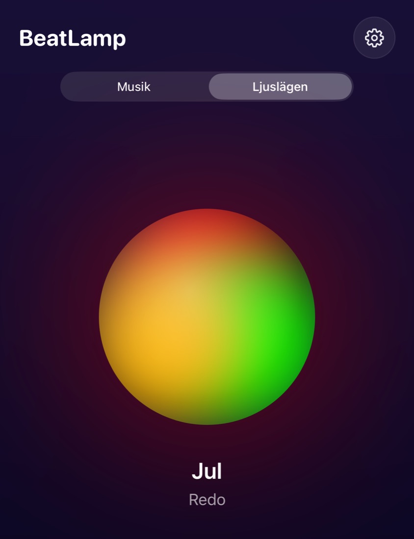 BeatLamp med ljusläget Jul