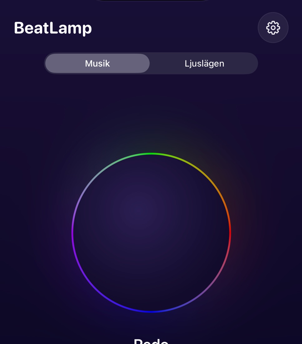 BeatLamps musikskärm, redo att starta ett party
