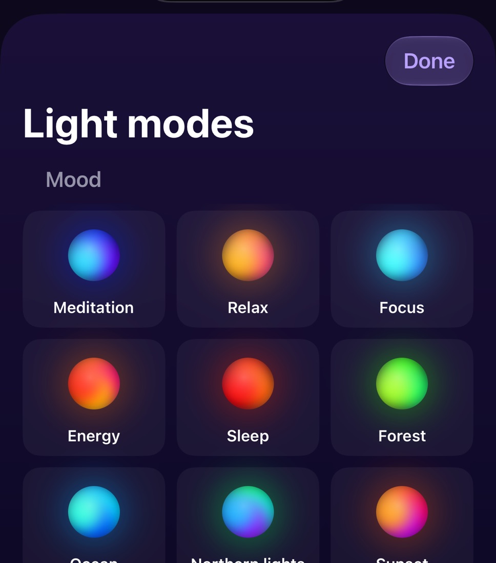 BeatLamp's list of light modes